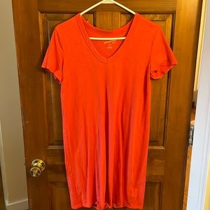 Orange/red v neck t shirt dress
